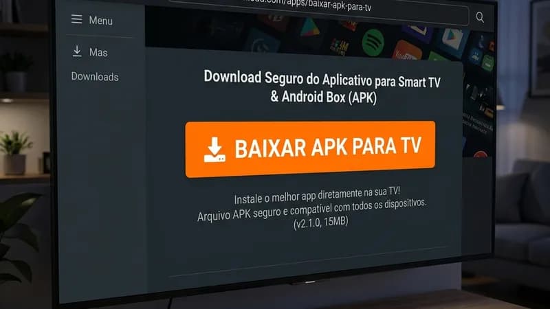 Baixando APK do Cinegato TV pelo navegador do TV Box